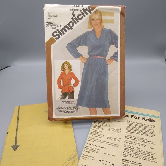 Vintage Sewing PATTERN Simplicity 9813, Time Saver Stretch Knit 1980 Pullover - Picture 2 of 6